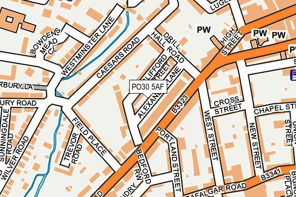 PO30 5AF map - OS OpenMap – Local (Ordnance Survey)