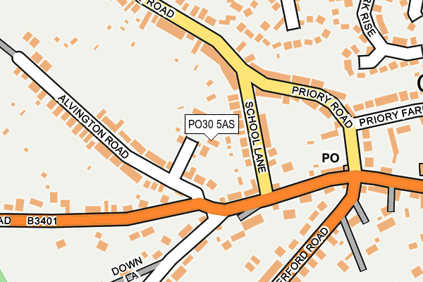 PO30 5AS map - OS OpenMap – Local (Ordnance Survey)