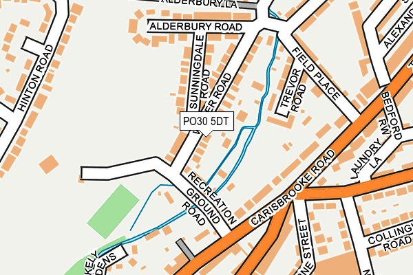 PO30 5DT map - OS OpenMap – Local (Ordnance Survey)