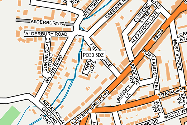 PO30 5DZ map - OS OpenMap – Local (Ordnance Survey)