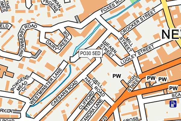 PO30 5ED map - OS OpenMap – Local (Ordnance Survey)