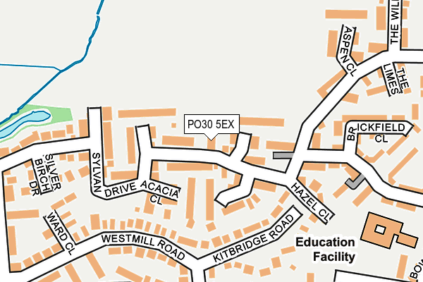 PO30 5EX map - OS OpenMap – Local (Ordnance Survey)