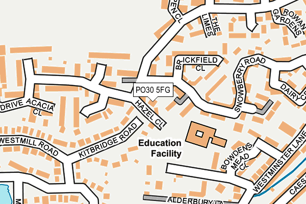 PO30 5FG map - OS OpenMap – Local (Ordnance Survey)