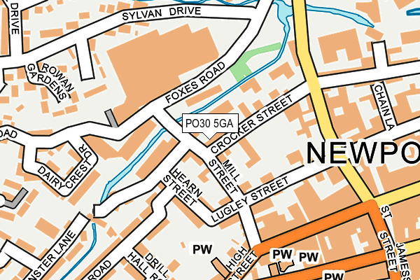 PO30 5GA map - OS OpenMap – Local (Ordnance Survey)