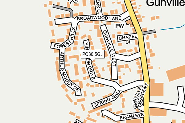 PO30 5GJ map - OS OpenMap – Local (Ordnance Survey)