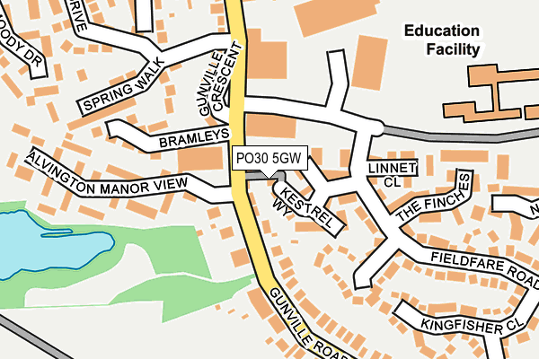 PO30 5GW map - OS OpenMap – Local (Ordnance Survey)