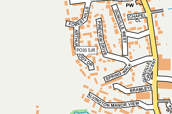 PO30 5JR map - OS OpenMap – Local (Ordnance Survey)