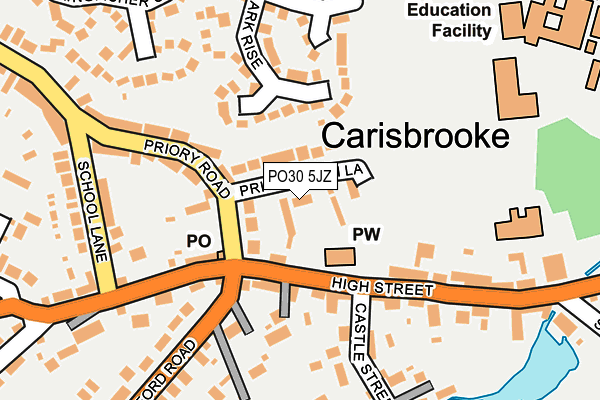 Map of PRIORY BARNS (CARISBROOKE) MANAGEMENT COMPANY LIMITED at local scale