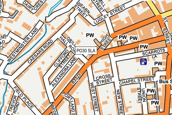 PO30 5LA map - OS OpenMap – Local (Ordnance Survey)