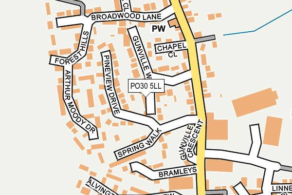 PO30 5LL map - OS OpenMap – Local (Ordnance Survey)