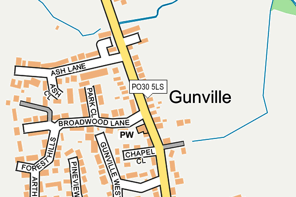 Map of GUNVILLE STORES LTD at local scale