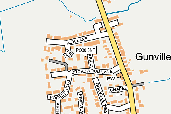 PO30 5NF map - OS OpenMap – Local (Ordnance Survey)