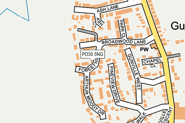 PO30 5NG map - OS OpenMap – Local (Ordnance Survey)