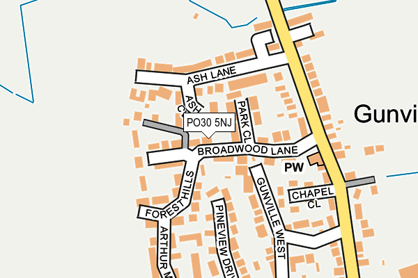 PO30 5NJ map - OS OpenMap – Local (Ordnance Survey)