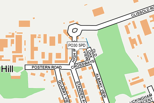 PO30 5PD map - OS OpenMap – Local (Ordnance Survey)