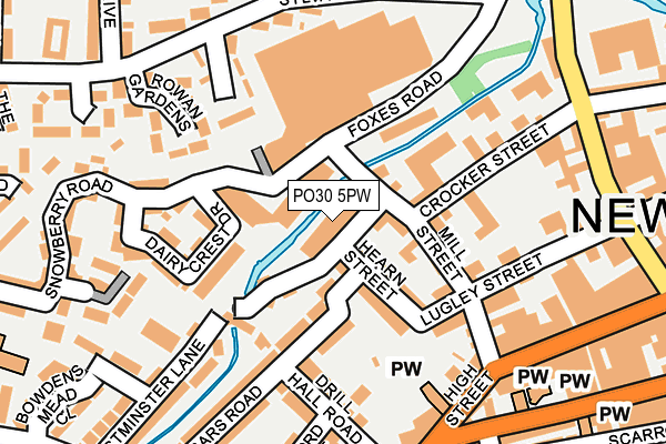 PO30 5PW map - OS OpenMap – Local (Ordnance Survey)