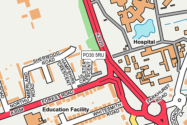 PO30 5RU map - OS OpenMap – Local (Ordnance Survey)