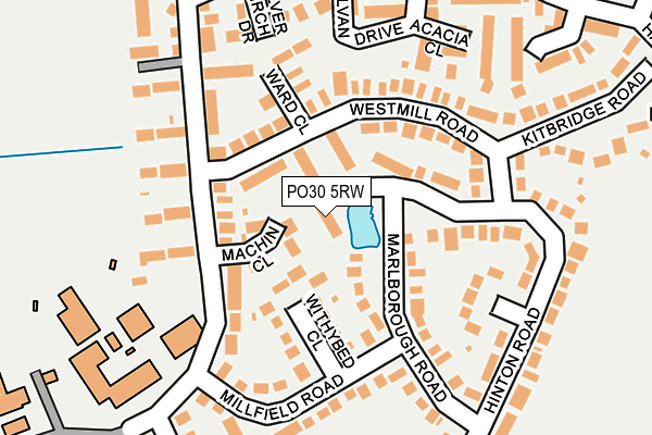 PO30 5RW map - OS OpenMap – Local (Ordnance Survey)