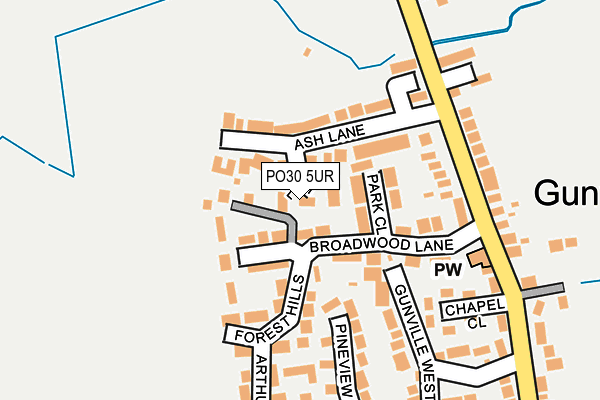 PO30 5UR map - OS OpenMap – Local (Ordnance Survey)