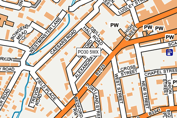 PO30 5WX map - OS OpenMap – Local (Ordnance Survey)