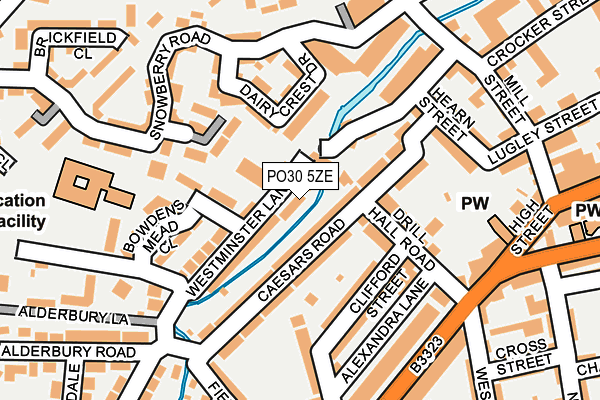 PO30 5ZE map - OS OpenMap – Local (Ordnance Survey)