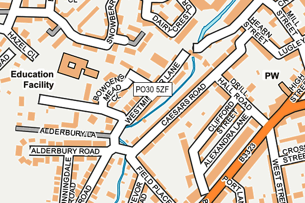 PO30 5ZF map - OS OpenMap – Local (Ordnance Survey)