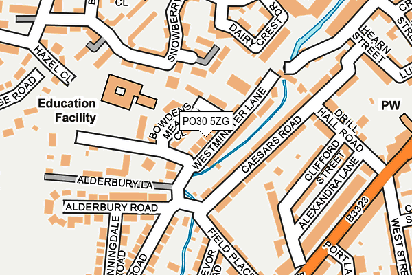 PO30 5ZG map - OS OpenMap – Local (Ordnance Survey)