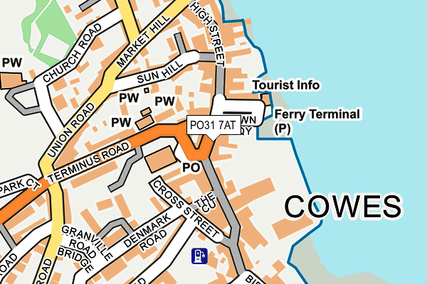 Map of COWES TOWN CENTRAL LIMITED at local scale