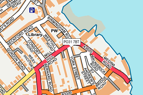 PO31 7BT map - OS OpenMap – Local (Ordnance Survey)