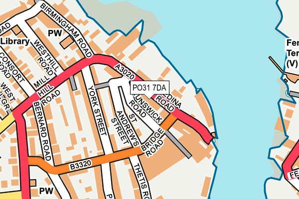 PO31 7DA map - OS OpenMap – Local (Ordnance Survey)
