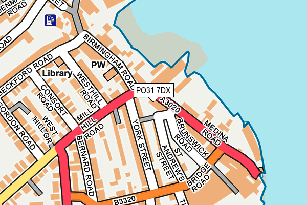 PO31 7DX map - OS OpenMap – Local (Ordnance Survey)