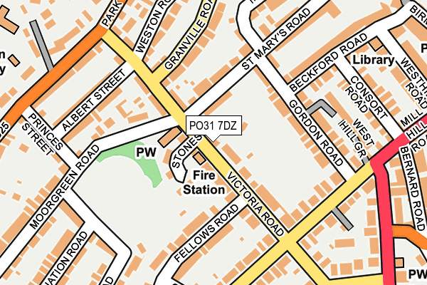 PO31 7DZ map - OS OpenMap – Local (Ordnance Survey)