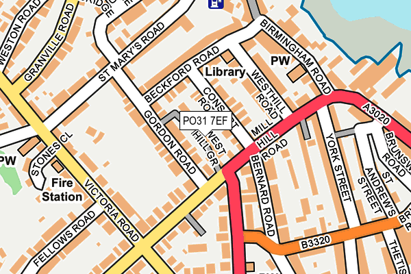 PO31 7EF map - OS OpenMap – Local (Ordnance Survey)