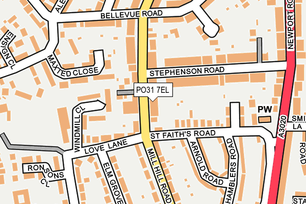 PO31 7EL map - OS OpenMap – Local (Ordnance Survey)