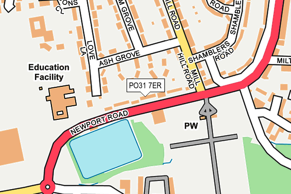 PO31 7ER map - OS OpenMap – Local (Ordnance Survey)