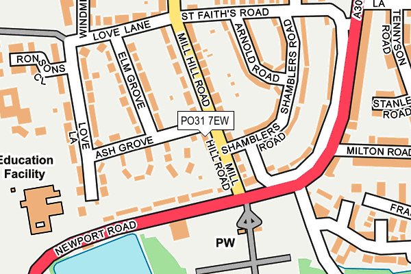 PO31 7EW map - OS OpenMap – Local (Ordnance Survey)