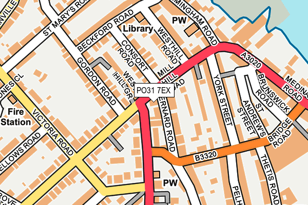 PO31 7EX map - OS OpenMap – Local (Ordnance Survey)