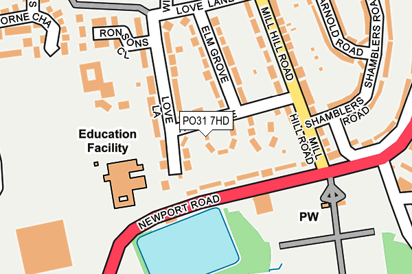 PO31 7HD map - OS OpenMap – Local (Ordnance Survey)