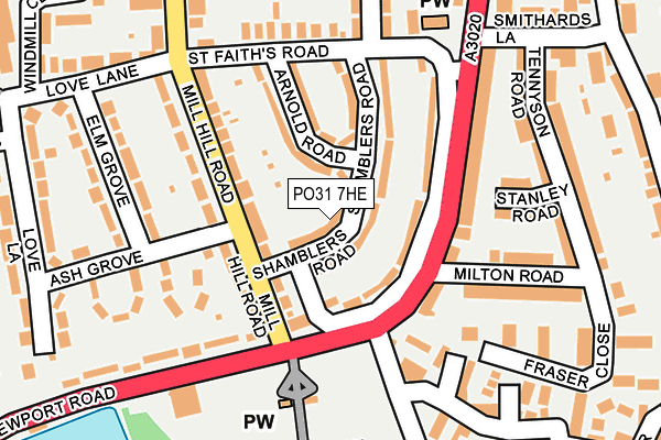 PO31 7HE map - OS OpenMap – Local (Ordnance Survey)