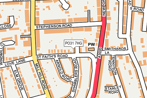 PO31 7HG map - OS OpenMap – Local (Ordnance Survey)