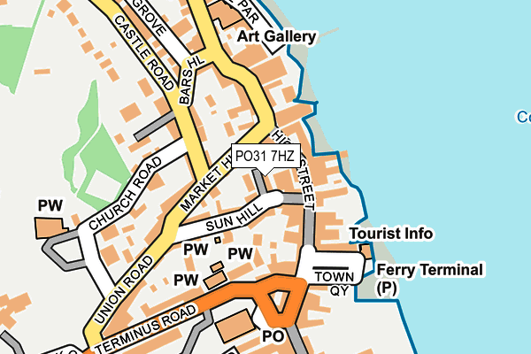 PO31 7HZ map - OS OpenMap – Local (Ordnance Survey)