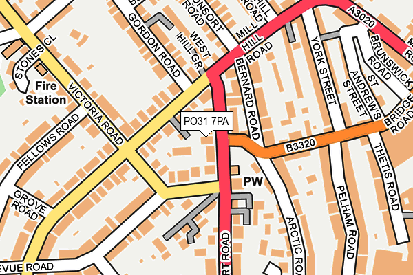 PO31 7PA map - OS OpenMap – Local (Ordnance Survey)