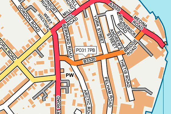 PO31 7PB map - OS OpenMap – Local (Ordnance Survey)