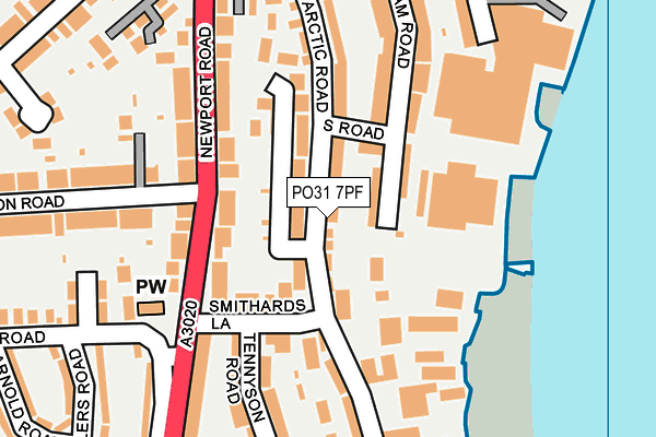 PO31 7PF map - OS OpenMap – Local (Ordnance Survey)