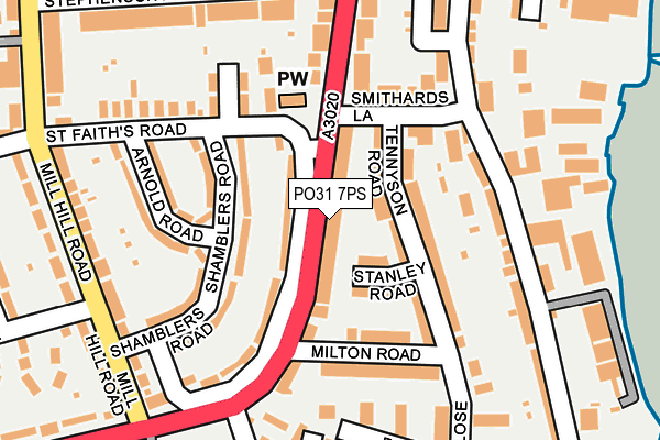 PO31 7PS map - OS OpenMap – Local (Ordnance Survey)