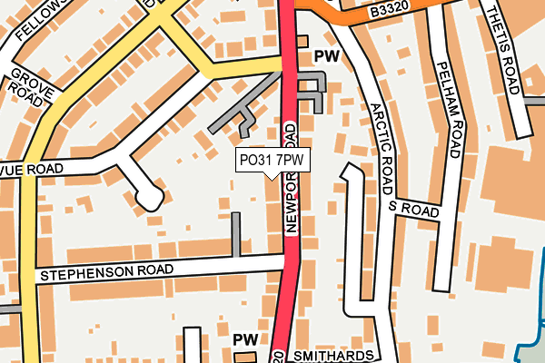 PO31 7PW map - OS OpenMap – Local (Ordnance Survey)
