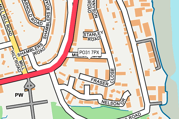 PO31 7PX map - OS OpenMap – Local (Ordnance Survey)