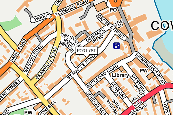PO31 7ST map - OS OpenMap – Local (Ordnance Survey)
