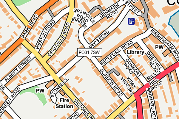 PO31 7SW map - OS OpenMap – Local (Ordnance Survey)