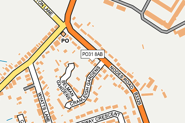 PO31 8AB map - OS OpenMap – Local (Ordnance Survey)